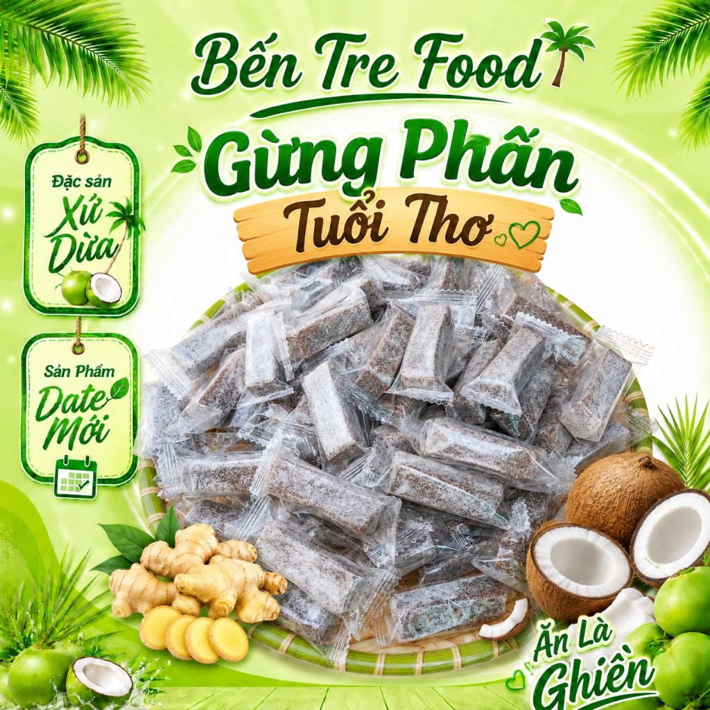 (75K/KG) Kẹo gừng dẻo cay mềm dẻo ít đường túi zip 1kg đồ ăn vặt