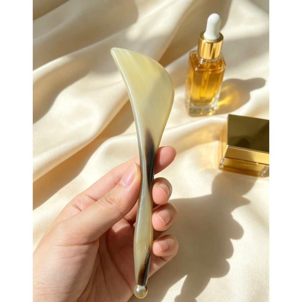 Dụng Cụ Cạo Gió Massage Mắt Sừng Bò Châu Phi Handmade – Giảm Quầng Thâm, Giảm Nếp Nhăn, Thư Giãn Vùng Mắt
