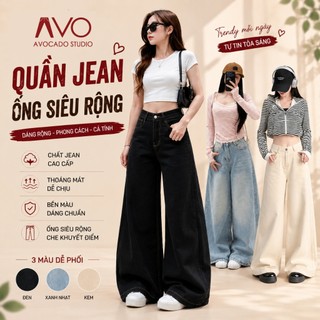 Quần Jeans Ống Rộng Ver 2 WIDE LEG Avo Avocado tôn dáng cạp cao form unisex nam nữ