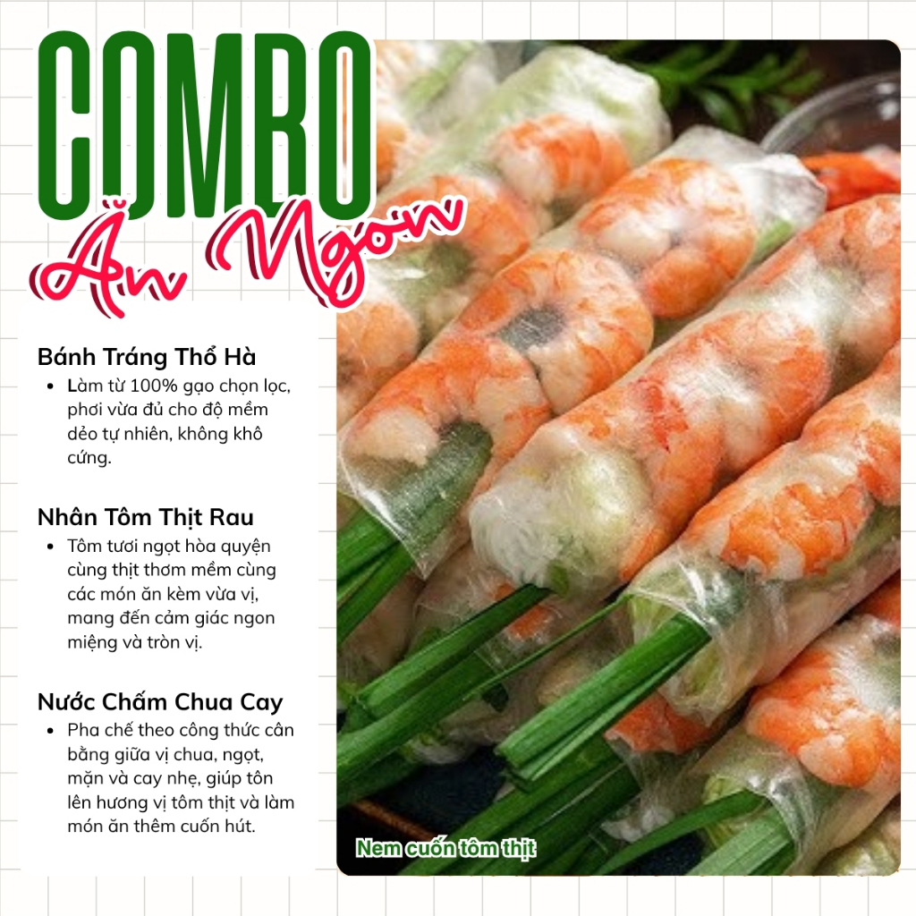 Bánh đa nem Thổ Hà chính gốc túi 10-50 lá, được làm từ bột gạo chọn lọc không chất bảo quản