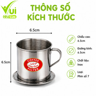 Bộ Phin Pha Cafe Inox Lưới Vặn Có Nắp Đậy GD242 - Phin Cà Phê Lưới Cài Nén Cafe Đều Inox Chống Gỉ