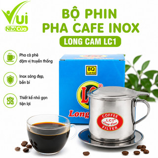 Bộ Phin Pha Cafe Inox Lưới Vặn Có Nắp Đậy GD242 - Phin Cà Phê Lưới Cài Nén Cafe Đều Inox Chống Gỉ