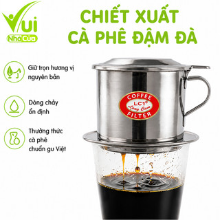 Bộ Phin Pha Cafe Inox Lưới Vặn Có Nắp Đậy GD242 - Phin Cà Phê Lưới Cài Nén Cafe Đều Inox Chống Gỉ