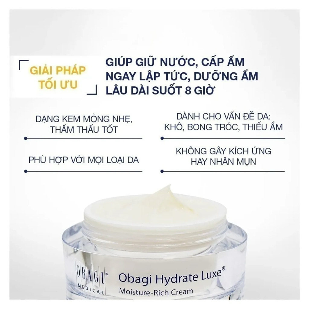 [HÀNG CÔNG TY] Kem Dưỡng Ẩm Obagi Hydrate Luxe 48g | Kem Dưỡng Ẩm Sâu Cao Cấp