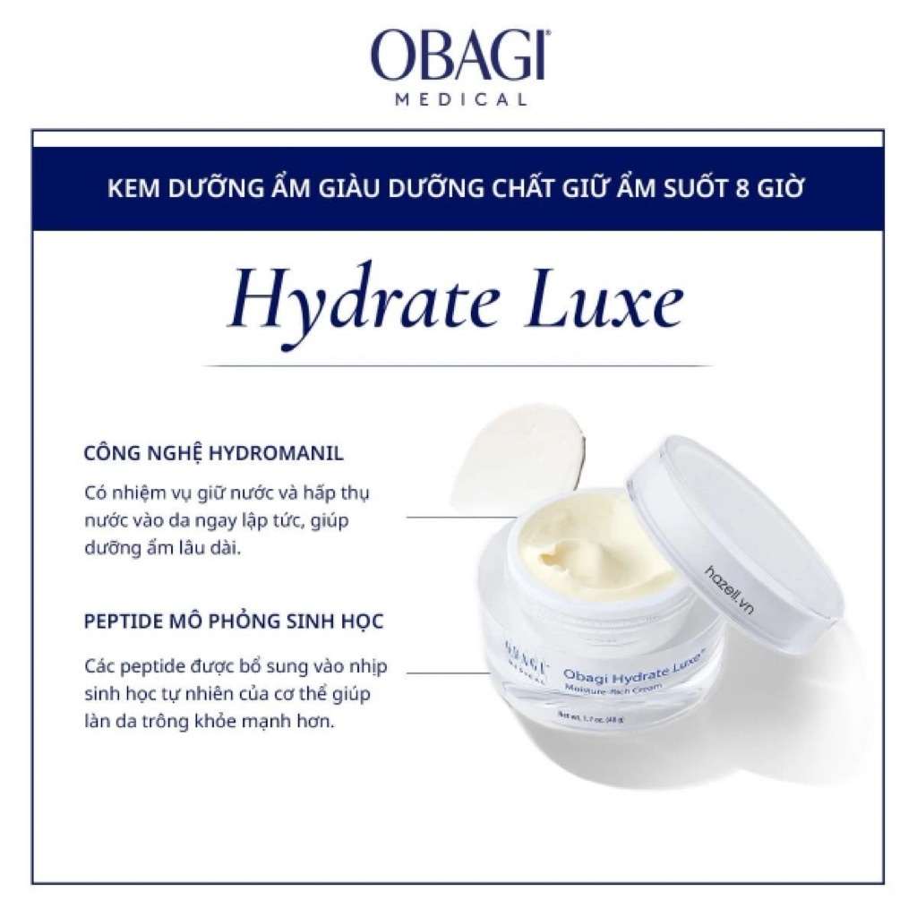 [HÀNG CÔNG TY] Kem Dưỡng Ẩm Obagi Hydrate Luxe 48g | Kem Dưỡng Ẩm Sâu Cao Cấp