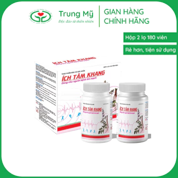 Hộp 180 viên Ích Tâm Khang - Dùng cho người bị suy tim, giảm các triệu chứng ho, khó thở, đau ngực