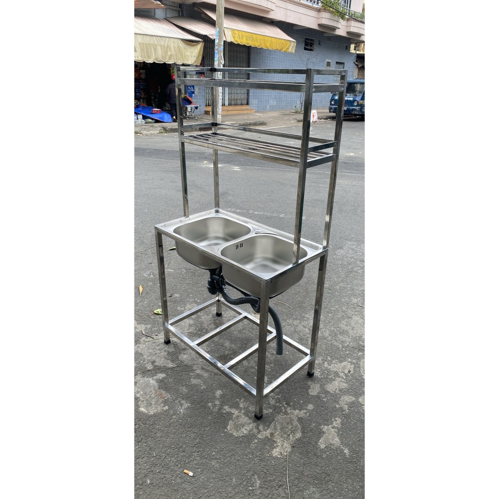 CHẬU RỬA CHÉN KÈM VÒI XẢ INOX 201