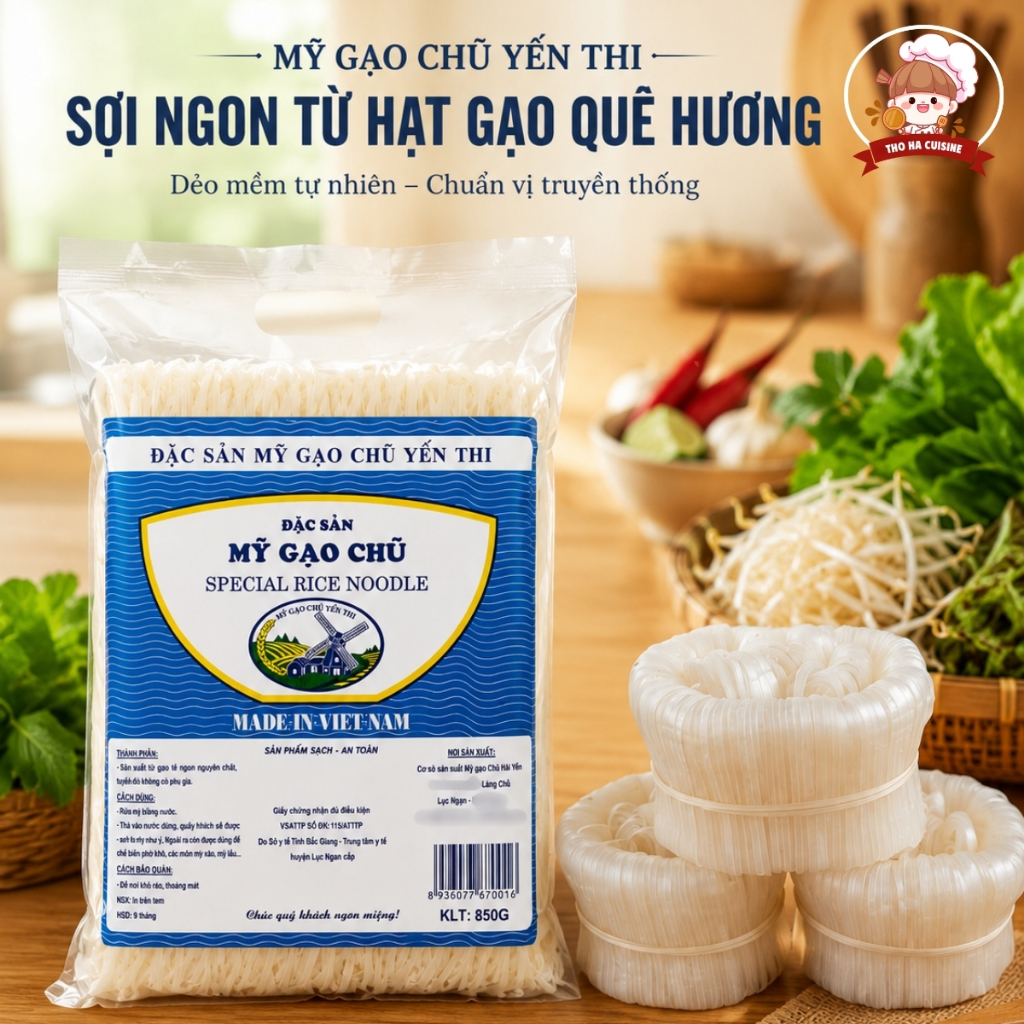 Mỳ gạo chũ đặc sản Bắc Giang sợi mềm dai từ gạo tẻ nguyên chất, không có chất phụ gia