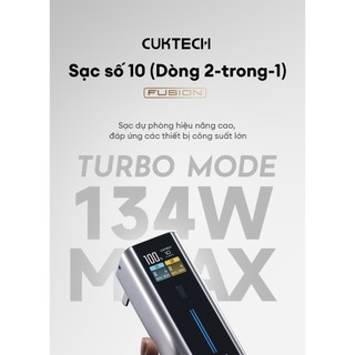 Củ Sạc GaN CUKTECH 10 FUSION 2 Trong 1 | Sạc GaN 67W & Pin dự phòng 90W Max | Dung Lượng 9.000mAh | Bảo Hành 18 Tháng