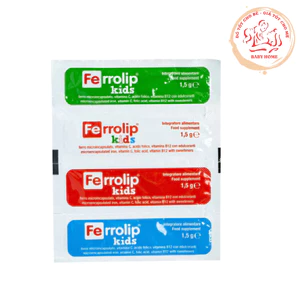 Sắt bột Ferrolip Kids gói 1.5g bổ sung vitamin C, axit folic và vitamin B12