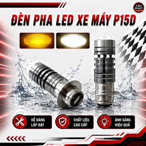 Bóng Đèn LED Pha Xe Máy P15D 12V 2 Chế Độ Vàng Trắng, Siêu Sáng Chống Chói, Lắp Đặt Dễ Dàng