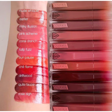 Son Tint Bóng 3CE Misty Lip Bare 4.6g Môi Căng Mọng Glass Lips Chuẩn Hàn Quốc