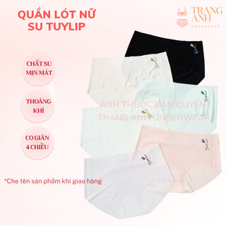 Quần Lót Nữ Su Tuylip Họa Tiết In Hình Hoa Tuylip Nhỏ Tàng Hình Không Đường May Siêu Mỏng Nhẹ STL