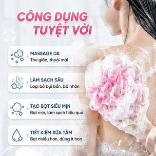 Bông Tắm Tròn Lưới Siêu Mềm Mịn Đa Màu Sắc - Tạo Bọt Tuyệt Vời, Tẩy Tế Bào Chết Nhẹ Nhàng (Hàng Xuất Khẩu/Cao Cấp