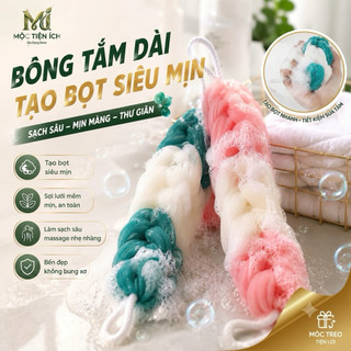 Bông Tắm Dài Thắt Bím Siêu Mềm – Dây Tắm Kỳ Lưng Tạo Bọt Đỉnh Cao, Tẩy Tế Bào Chết Toàn Thân, Bông tắm xuất khẩu xịn