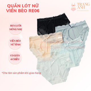 Quần Lót Nữ Ren Viền Bèo RE06 Phối Sóng Gợn Nhỏ Đính Nơ Ruy Băng Dài Xuyên Thấu Gợi Cảm Siêu Xinh
