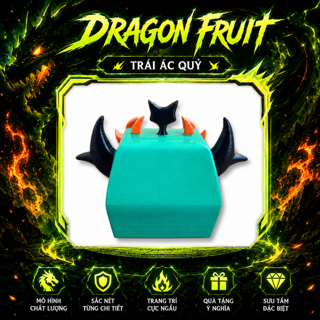Mô Hình Dragon Fruit Blox Fruits In 3D | Trái Ác Quỷ Roblox Trang Trí, Quà Tặng Game Thủ