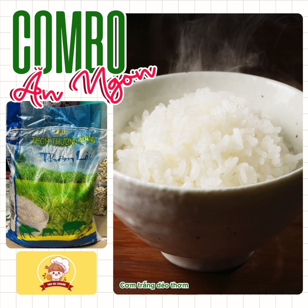 Gạo Thơm Lài túi 10kg chín hạt gạo trắng trong mềm dẻo thơm thượng hạng