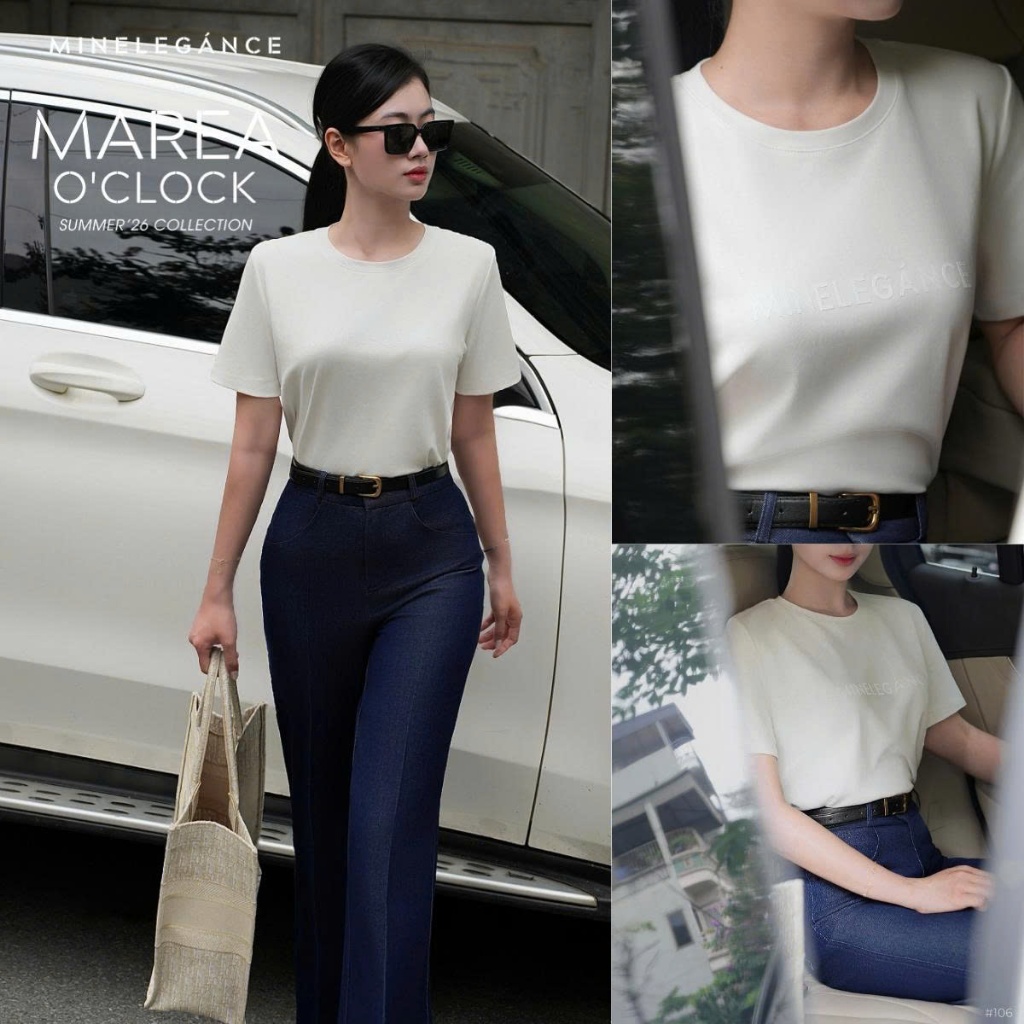 MINELEGÁNCE | ÁO PHÔNG COTTON MINELEGANCE THANH LỊCH, PHỐI QUẦN ÁO BASIC - MIN106