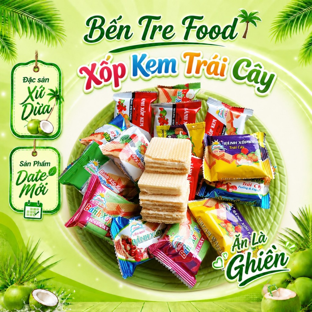 Bánh Xốp Kem Trái Cây nhiều vị- Món bánh tuổi thơ