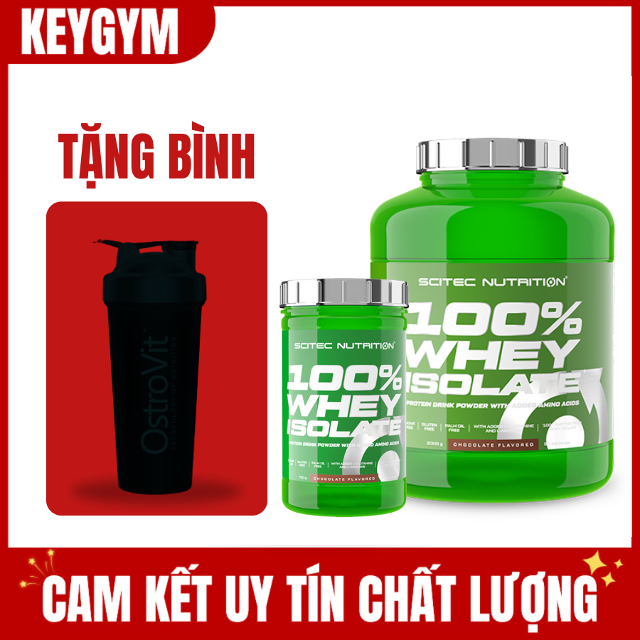 [TẶNG BÌNH] Sữa Bổ Sung Đạm Whey Protein Isolate Scitec - 1816g - KEYGYM