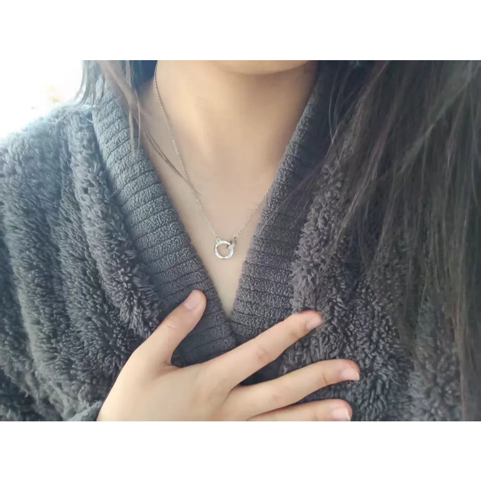 Dây Chuyền Nữ Mạ Bạc Mặt Tròn Đính Đá Zircon Cao Cấp - Vòng Cổ Bạc Thiết Kế Thanh Lịch Sang Trọng