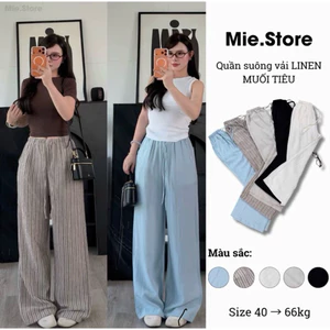 Quần ống suông vải LINEN TIÊU Loại 1 mới BST HÈ 2026, bản cạp chun mềm mại {M306}
