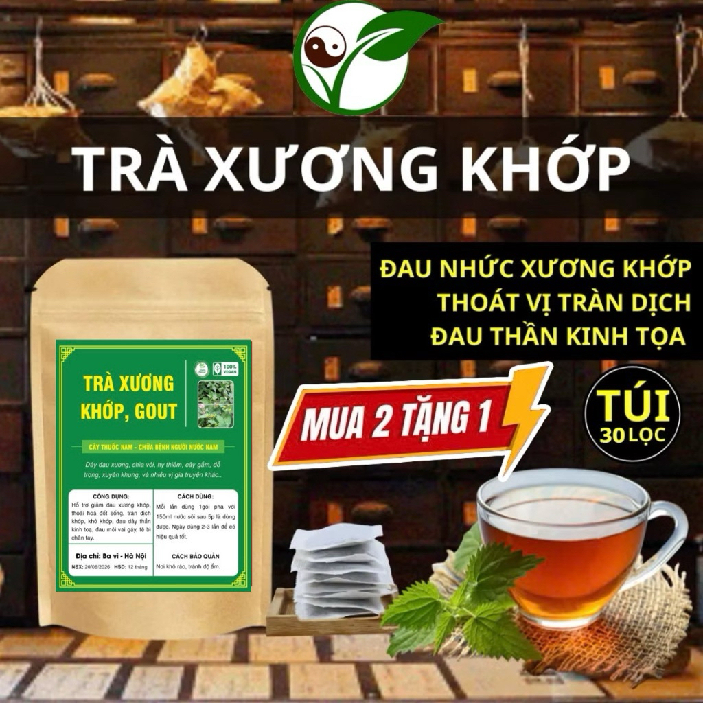 [Mua 2 tặng 1] Trà Xương Khớp, viêm khớp, thoái hoá đốt sống, đau dây thần kinh toạ
