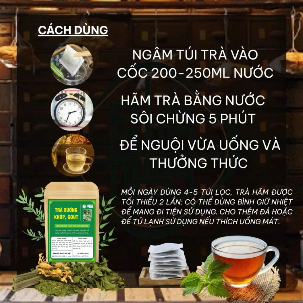 [Mua 2 tặng 1] Trà Xương Khớp, viêm khớp, thoái hoá đốt sống, đau dây thần kinh toạ