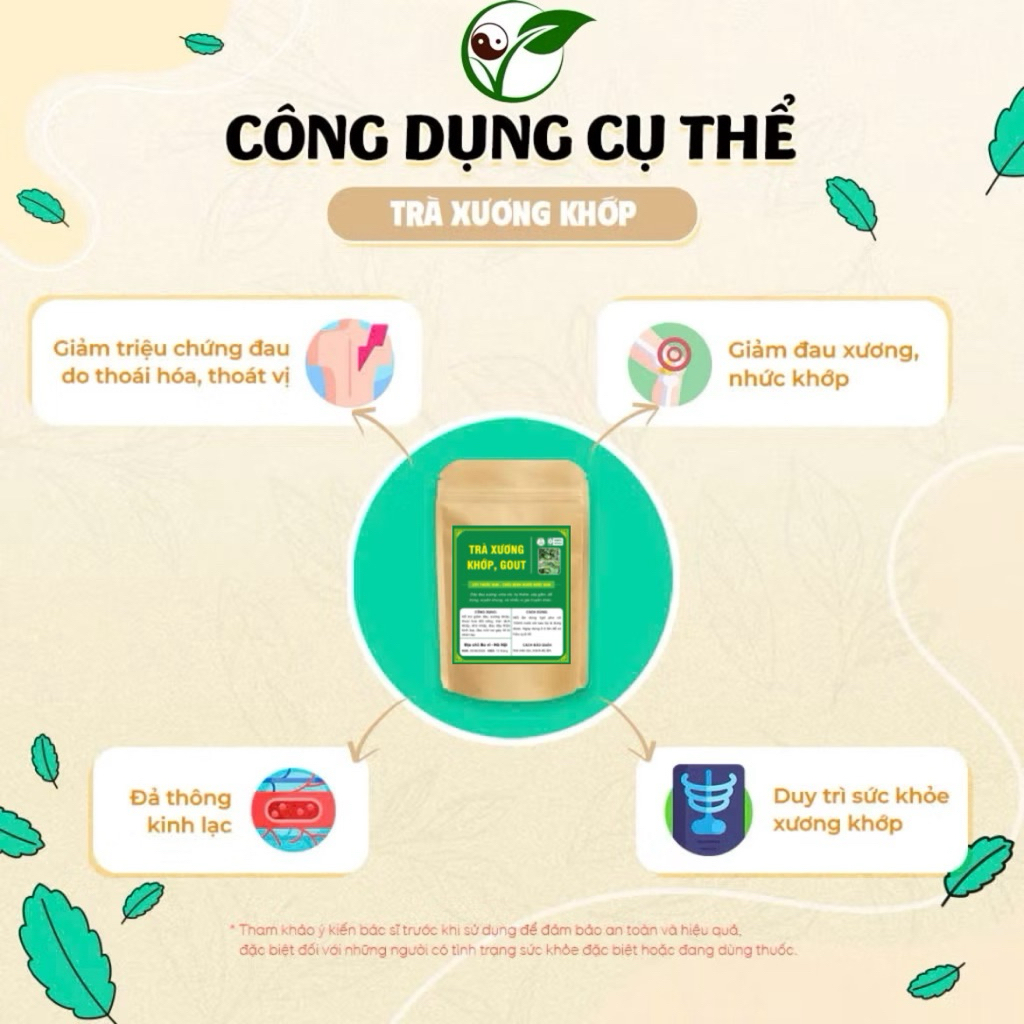 [Mua 2 tặng 1] Trà Xương Khớp, viêm khớp, thoái hoá đốt sống, đau dây thần kinh toạ