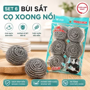 Combo 4 gói Set 6 Búi Sắt Cọ Xoong Nồi (24 cái)