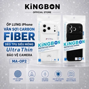 Ốp lưng IPHONE KINGBON MA-OP2 dẻo Vân Carbon FIBER Siêu Mỏng Kèm Phím Bấm Kim Loại