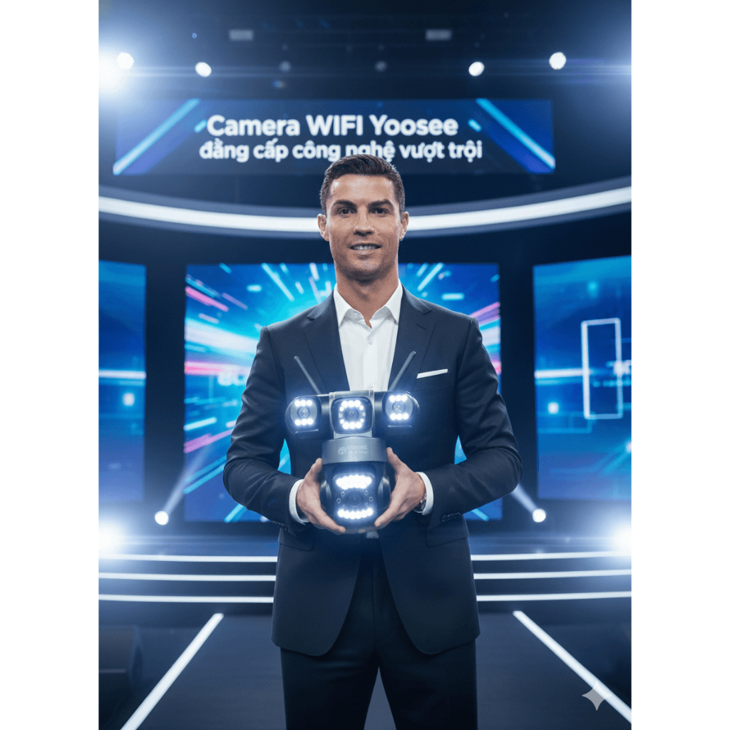 (Lỗi 1 đổi 1) Camera 2027 YOOSEE 4 mắt 4 khung hình chất Lượng Cao độ phân giải Bắt Sóng Wifi , Xoay 360 Độ, Chống Nước