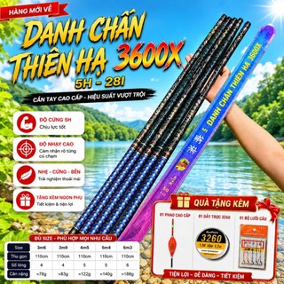 Cần Câu Tay Danh Chấn Thiên Hạ 5H 3600x Câu Cá Tự Nhiên Tặng Phụ Kiện Cao Cấp