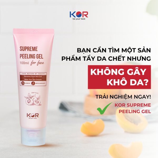 Gel Tẩy Da Chết KOR Hàn Quốc100ml loại bỏ da thừa bụi bẩn bã nhờn, da mặt sáng mịn. Tặng bộ Kit 5 sp