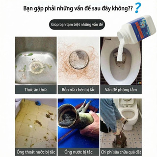 Combo 2 Lọ Bột Thông Cống Siêu Tốc Mibeide 260g (Nội Địa Trung) Phân Hủy Dầu Mỡ, Tóc Rác Khử Mùi Hôi Cống -GigaMax Home