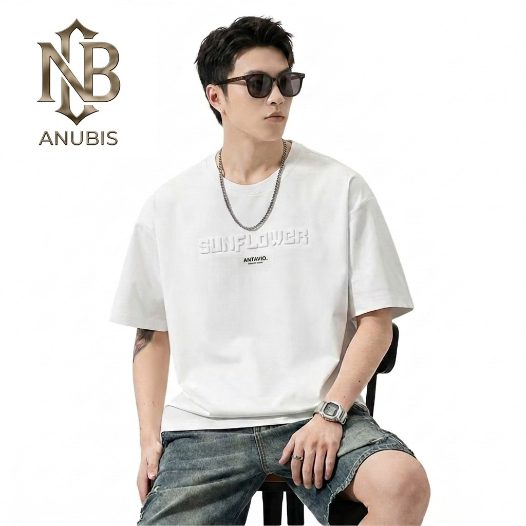 Áo Phông Nam Thêu ANUBIS Chất Liệu Vải Cotton Mềm Mại Thiết Kế Basic Phong Cách Hàn Quốc M-3XL 40-90KG 3792
