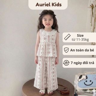 Sét Bộ Bé Gái Mùa Hè, Set Bé Gái Mặc Hàng Ngày Họa Tiết Hoa Nhí Chất Liệu Cotton Mềm Mại