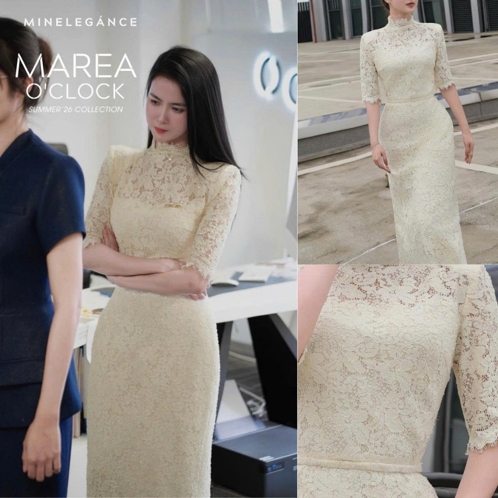 MINELEGÁNCE | VÁY REN ĐAI ĐÁ DÁNG DÀI, SANG TRỌNG, THANH LỊCH - MIN89