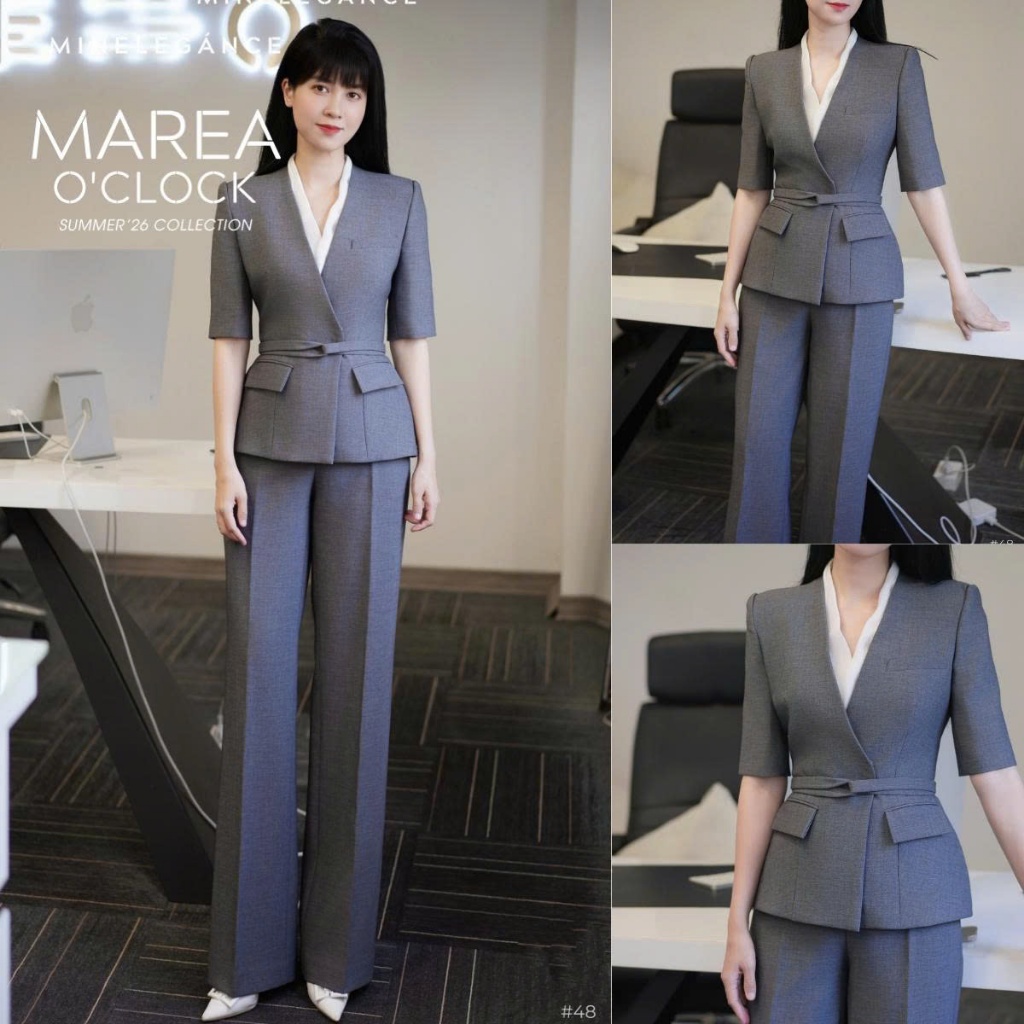 MINELEGÁNCE | SET VEST QUẦN ỐNG ĐỨNG CÔNG SỞ, SANG TRỌNG - MIN48