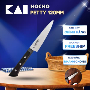 Dao bếp KAI Nhật Indian Hocho Petty đa năng bằng thép không rỉ lưỡi ngắn bản nhỏ đầu nhọn 120mm