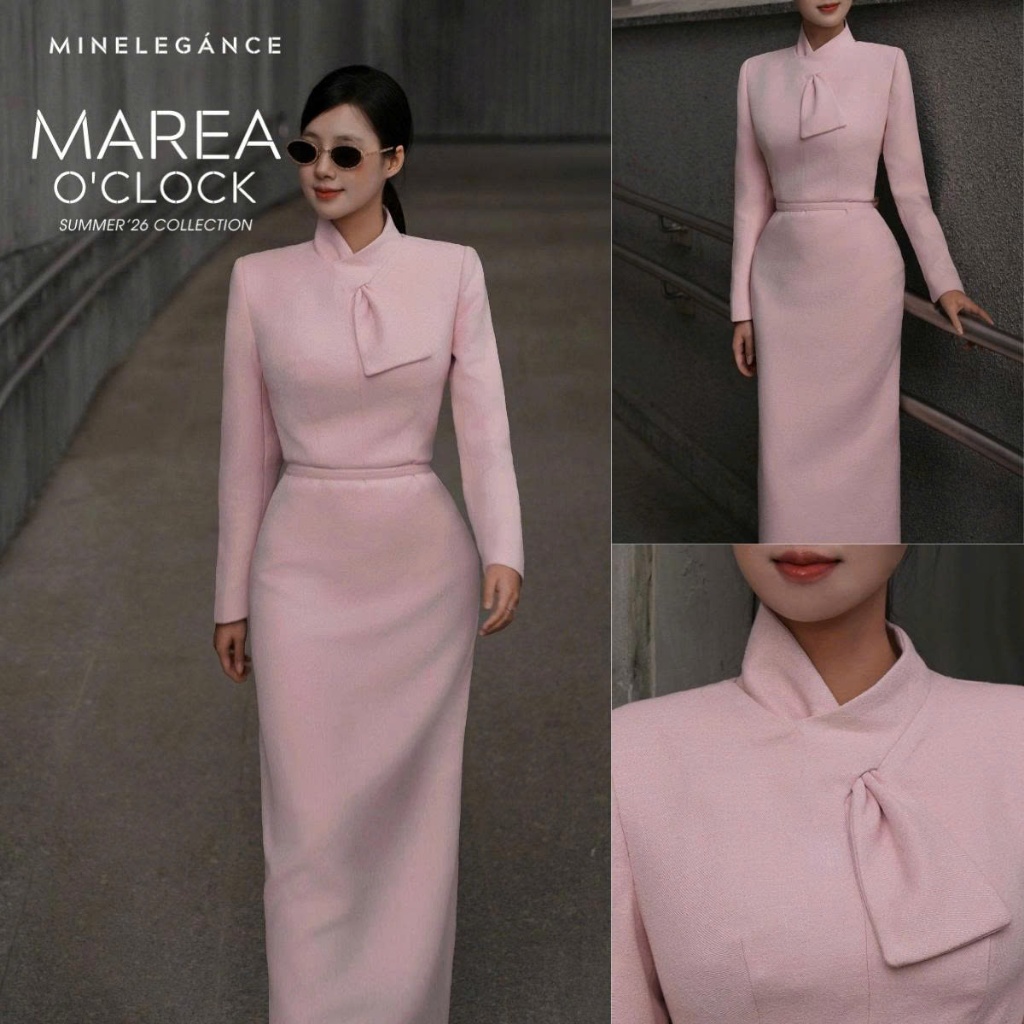 MINELEGÁNCE - SET ĐẦM CỔ NƠ CÁCH ĐIỆU THANH LỊCH, SANG TRỌNG - MIN331
