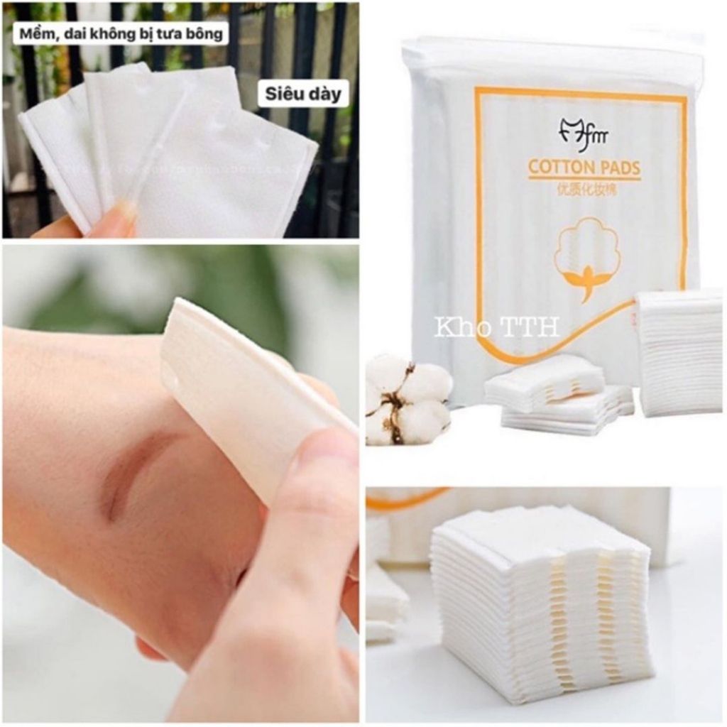 Bông tẩy trang 1 túi 222 miếng Ova cotton pad 3 lớp, chất liệu từ xơ bông tự nhiên