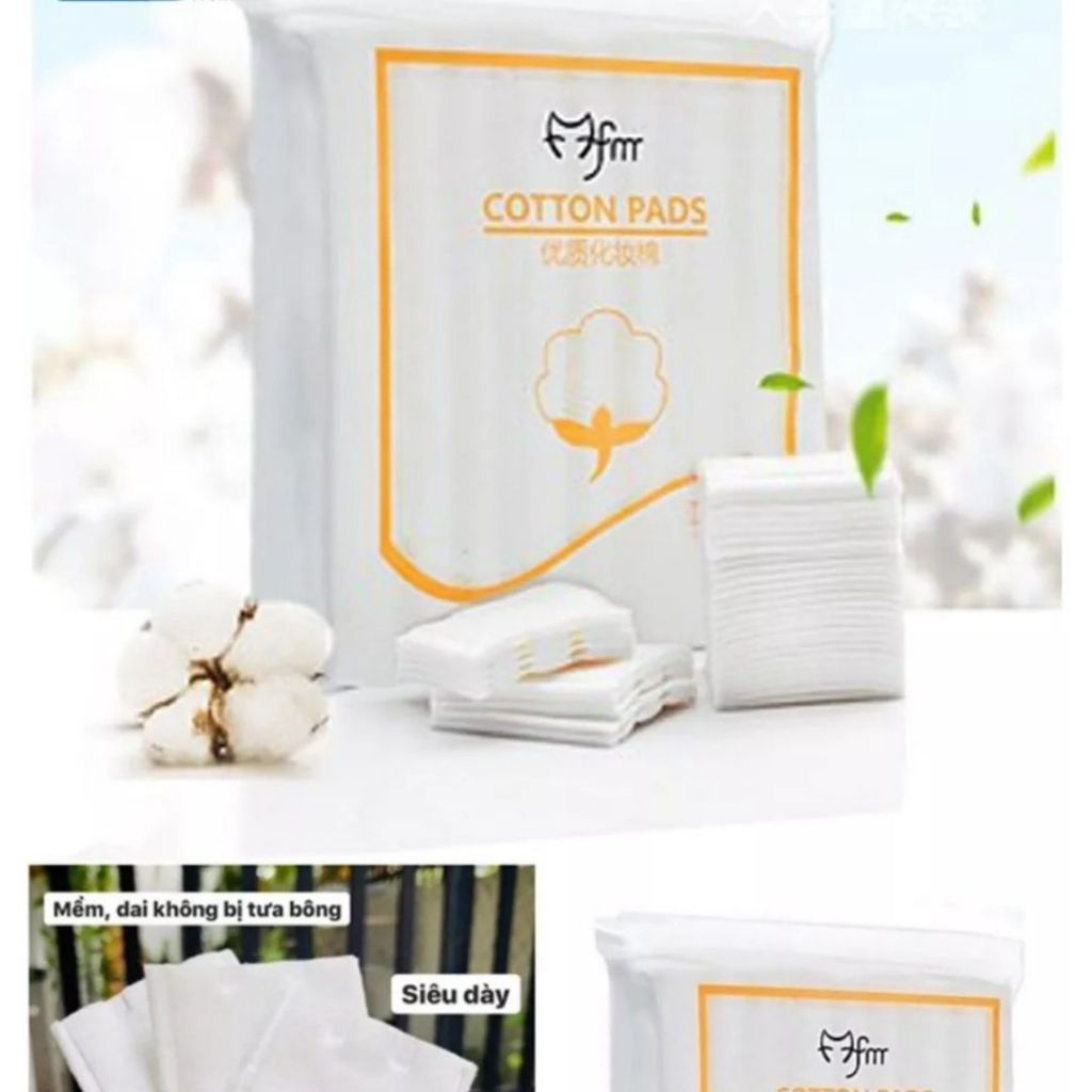 Bông tẩy trang 1 túi 222 miếng Ova cotton pad 3 lớp, chất liệu từ xơ bông tự nhiên