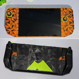 Skin 3M dán MSI Claw A8 phối 2 màu cam/đen vân Nordic in vân nổi | Miếng film dán cho máy chơi game cầm tay PC Handheld
