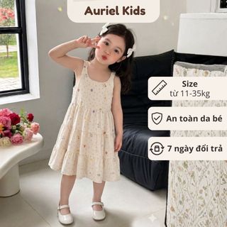 Váy 2 Dây Bé Gái, Váy Cho Bé Gái Mặc Mùa Hè Mát Mẻ Họa Tiết Dễ Thương Chất Liệu Cotton Mềm Mại