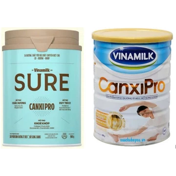 Sữa bột Vinamilk Sure CanxiPro 900g/400g - Sữa bổ sung Canxi cho người già cao tuổi, Tốt cho xương khớp