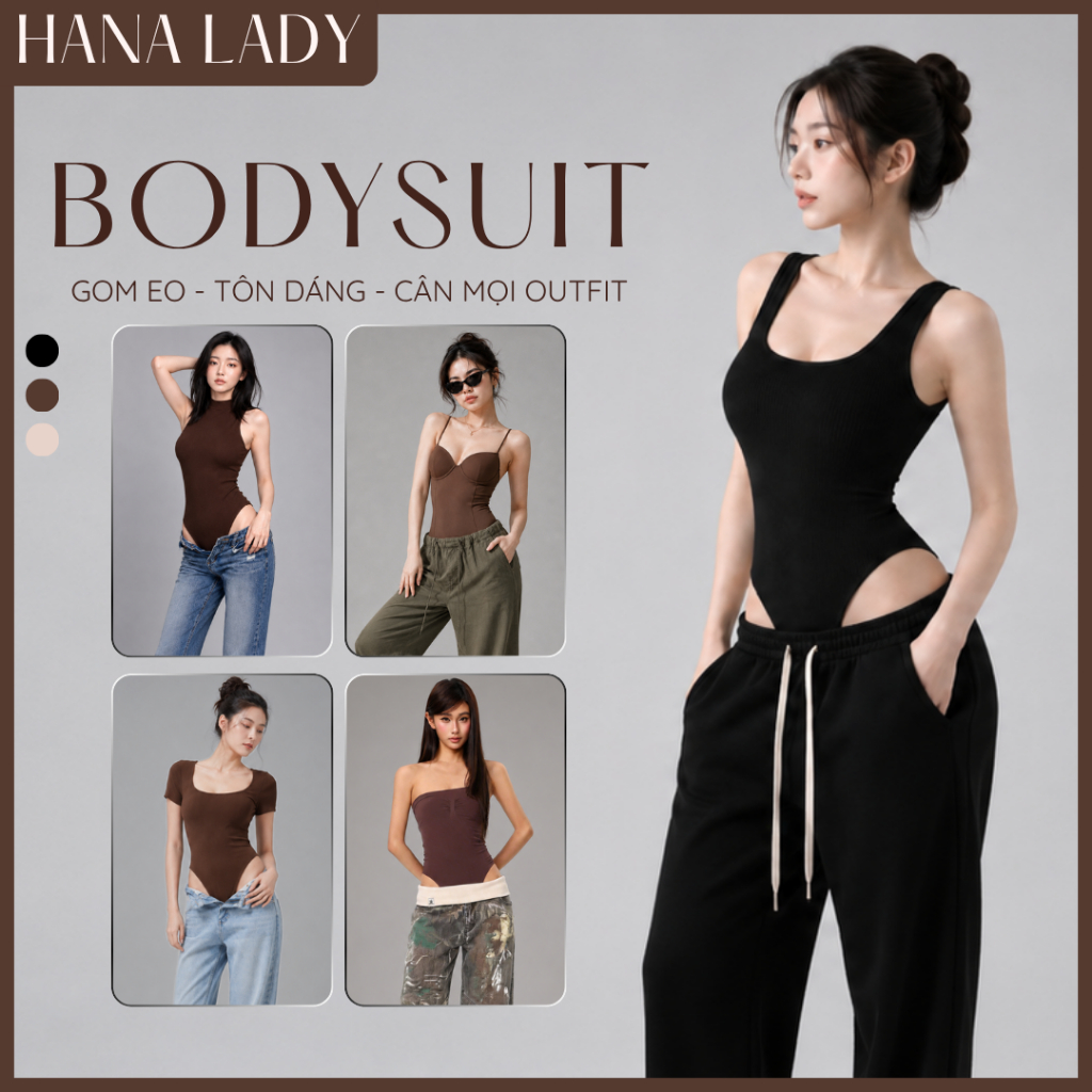 Bodysuit Định Hình Tổng Hợp Nhiều Mẫu HanaLady - Áo Định Hình Ôm Sát Tạo Thắt Eo Tôn Dáng Trendy