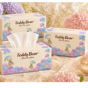 THÙNG 10 GÓI TO TEDDY BEAR LOVELY SOFT 300T 3 LỚP Lụa Trắng Mềm Mịn Dịu Êm