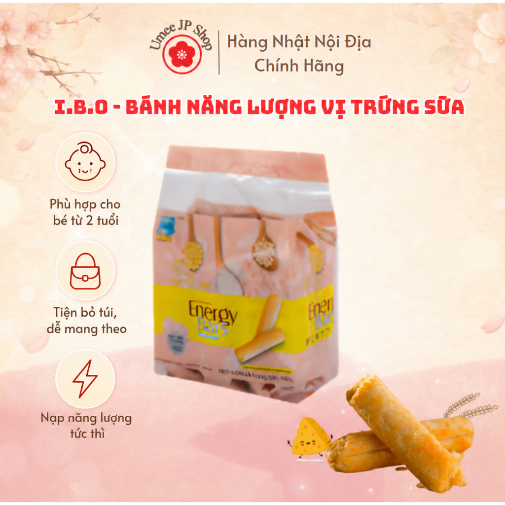 Bánh Năng Lượng IBO gói 160g - Giòn Ngon Đủ Vị, Bổ Sung Năng Lượng Cho Bé Từ 2 Tuổi